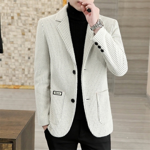 男士毛呢修身西服英伦条纹潮流小西装外套YS2303-P180