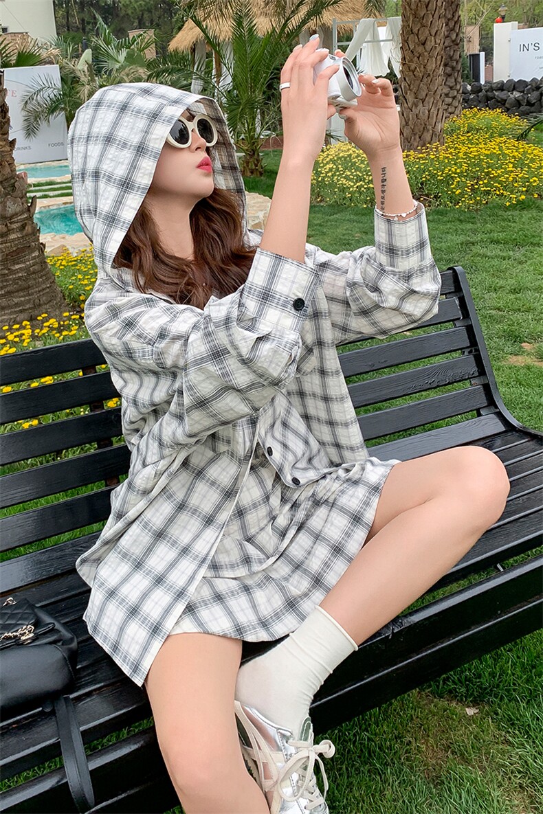 韩系休闲格子衬衫套装裙女2025年夏季新款小个子显瘦半身裙两件套,女装套装/套裙,浙宝276（原081）