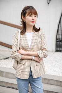 气质修身西装小外套,女装西装,水锦红