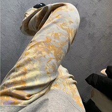 春季满印提花牛仔裤男款美式高街裤子直筒微喇弯刀裤LK83077-P38，男装牛仔裤，星座1008