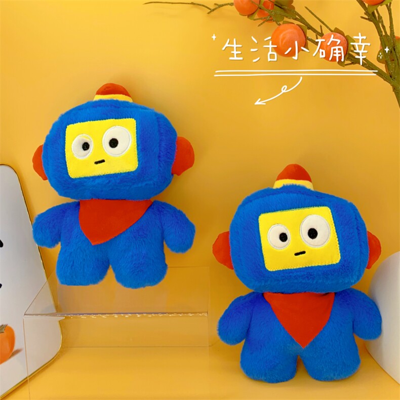 机器人，同发毛绒玩具