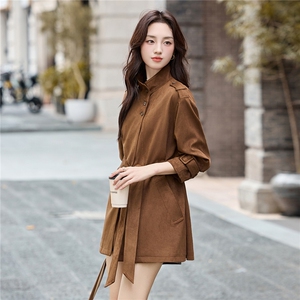 立领风衣外套女高级感春秋季2025新款小个子时尚洋气减龄显瘦上衣图片