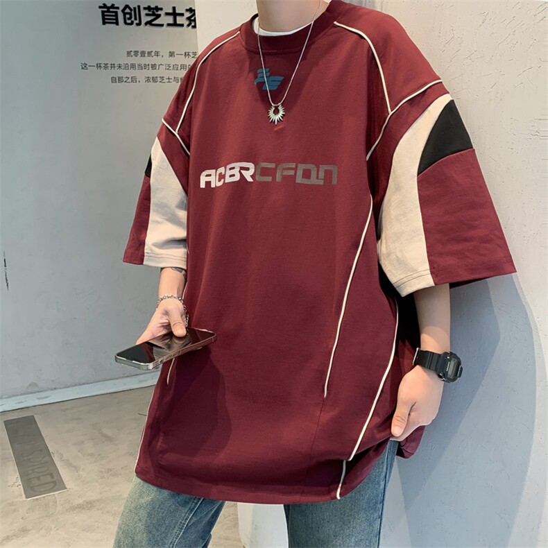 美式高街T恤男韩版潮流痞子帅字母2024夏季新款ins体恤ST324-P39,男装T恤,星座412-3