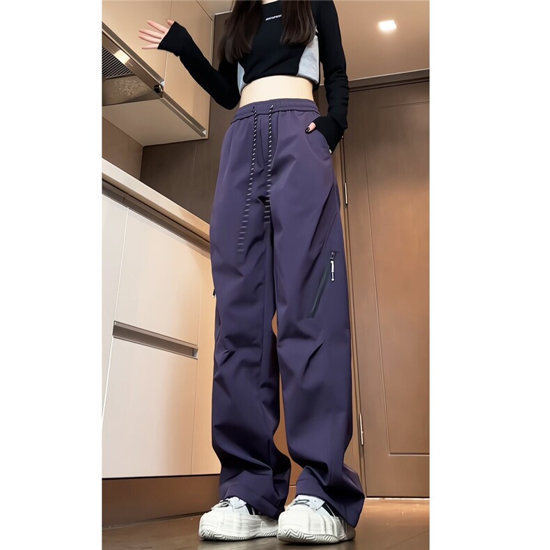 新款直筒冲锋裤女生宽松阔腿裤防风防水登山裤小个子工装裤，男装休闲裤，电商A337