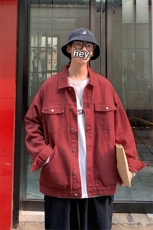 复古夹克潮流港风多口袋百搭休闲牛仔上衣HY02TP60控85，男装夹克，电商A102B