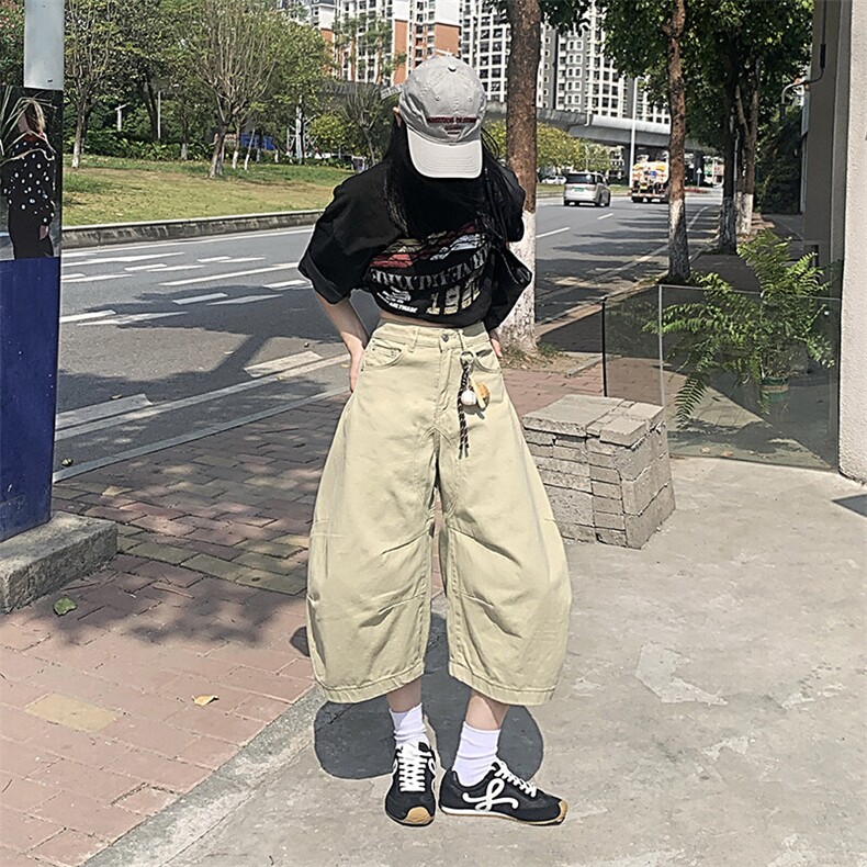 美式阔腿弯刀裤2025新款夏季休闲裤宽松七分裤牛仔长裤YD705-P60,男装牛仔裤,星座509