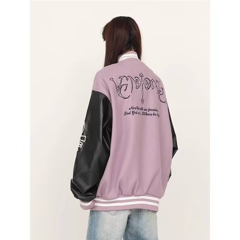 W9706-P70 网图现货 ins高街新款时尚个性棒球服嘻哈潮潮流夹克图片