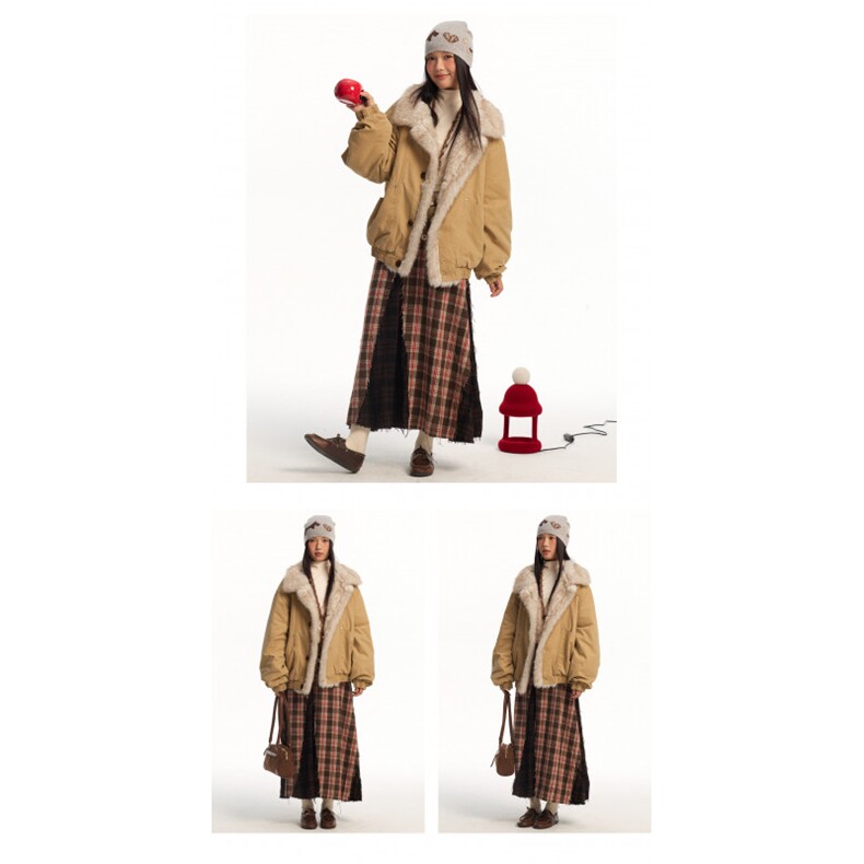 1506-1/MS60661/P102马上有新年立领工装座山雕毛领拼接棉服冬男,男装棉衣,星座1506-1