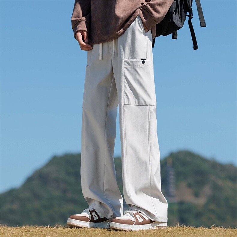 春夏新款阔腿裤男款宽松直筒休闲裤美式潮牌工装长裤子Z9856-P45,男装休闲裤,星座509