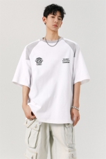 凉感双色拼接设计羽毛球球服大码M-5XL短袖T恤男DX78029P50控78，男装T恤，星座227-7