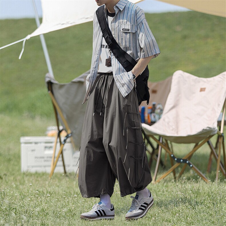 日系复古街头潮搭灯笼裤韩版休闲宽松文艺夏季长裤K771P45控68,男装休闲裤,电商A102B