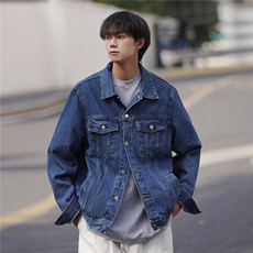 2026新款纯色净版水洗牛仔港风休闲夹克上衣N606，男装夹克，星座202