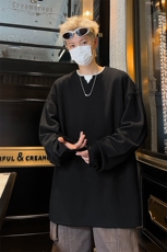 量大优供视频港风摆拍大码V领长袖T恤卫衣男CP81-特p25，男装T恤，电商B371