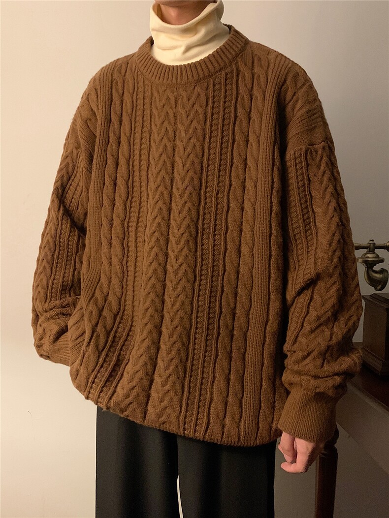 暖光  麻花圆领毛衣  M25 P60 控78图片