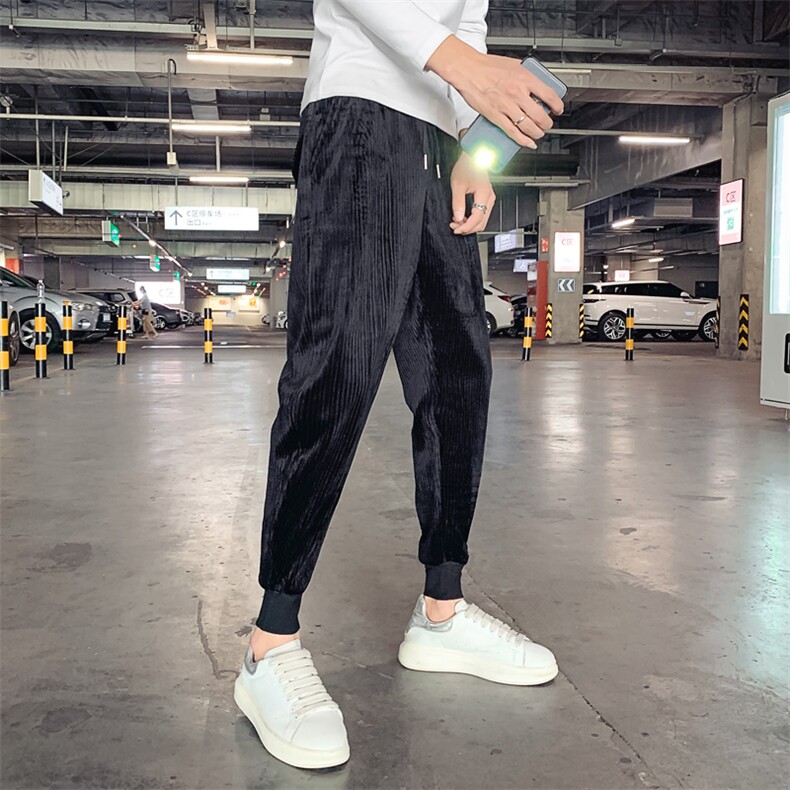 灯芯绒裤子男韩版潮流2025秋冬季网红同款纯色休闲裤潮流百搭裤子，男装休闲裤，电商A327