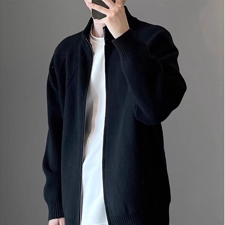 【有货】DM034-P65秋冬慵懒风简约重磅拉链休闲宽松毛衣针织开衫,男装针织衫/毛衣,星座603-2