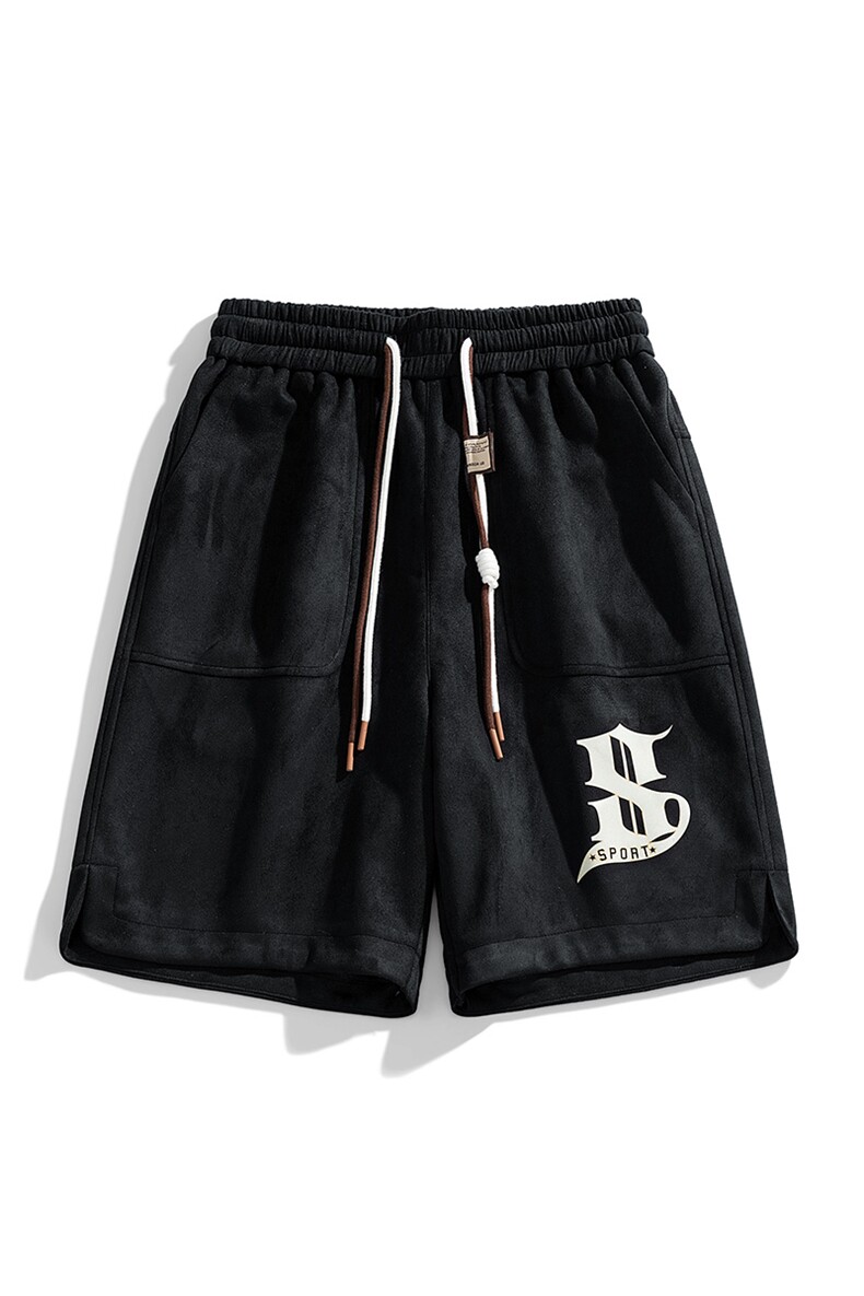 高品质麂皮绒印花短裤潮流宽松休闲五分裤A161-D917-P38,男装休闲裤,电商A161