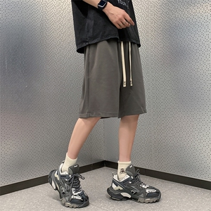 冰氧短裤男宽松纯色港风百搭五分裤运动短裤CK2411-P26控48图片
