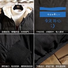 MY16033-P100加厚加绒连帽衣男大码服男面包服男砖墙挂拍，男装棉衣，电商A040A