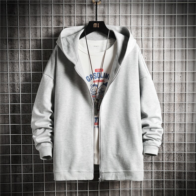 KS21191-P38加绒款-P43连帽开衫卫衣男运动外套大码班服网格,男装卫衣,电商A040A