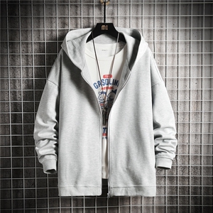 KS21191-P38 加绒款-P43 连帽开衫卫衣男运动外套大码班服 网格图片