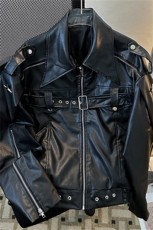 美式复古高街白色皮衣外套男春秋款潮牌小众高级感短款机车服夹克，男装夹克，星座505-2（原电商A260-1)