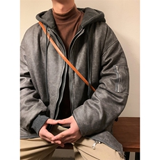 秋冬棉衣仿皮棉袄假两件连帽外套夹棉加厚1016-1W96P158K188，男装棉衣，星座1016-1（原电商B408-1）