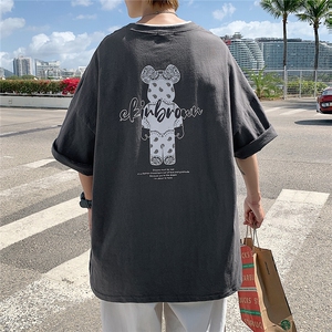 1港风小熊印花休闲情侣日系潮大码M-5XL短袖T恤男DT7736P25控38图片