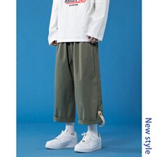 2021春季新蓝底蒙马特地板大码男潮流搭扣阔腿九分休闲裤K2856P35，男装休闲裤，电商A082