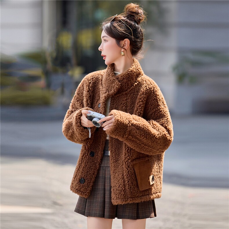 2025冬季新款~~双面穿皮毛一体,女装棉衣/棉服,意芙