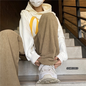 抖音品质秋季灯芯绒INS纯色宽松直筒休闲裤B315-K23448-p45控58