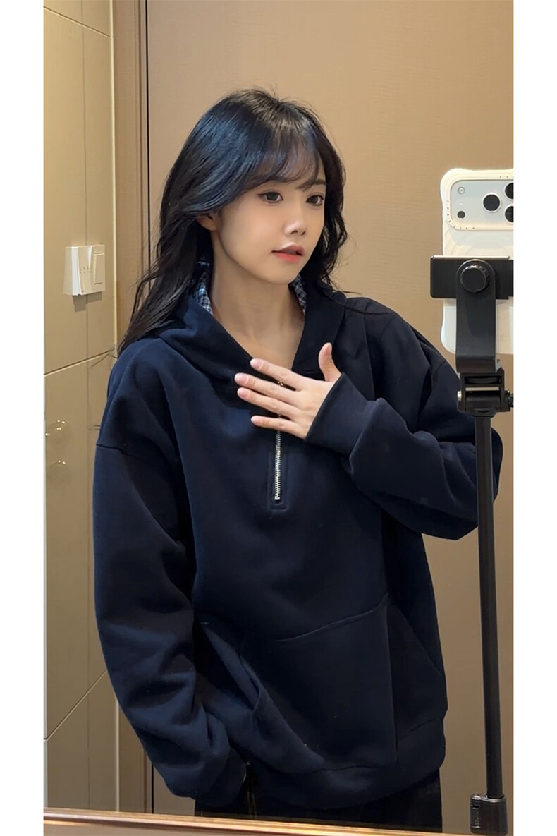 韩系小众格子连帽卫衣美式复古风潮流学院感卫衣HY922TP48控89,男装卫衣,电商A102B