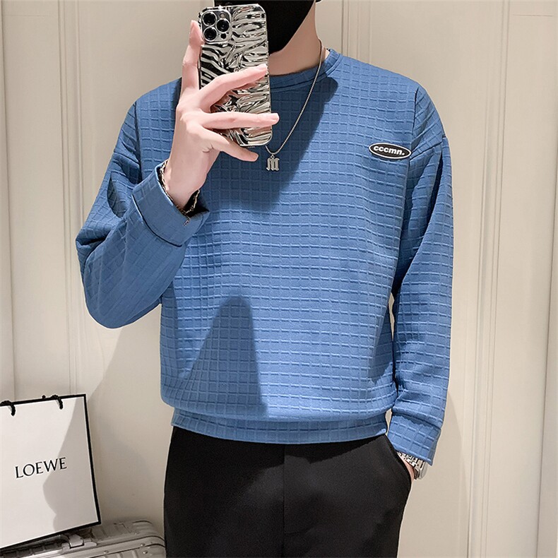 2025春季华夫格卫衣男潮流时尚休闲卫衣A9651-P45（控68）,男装卫衣,星座210-3