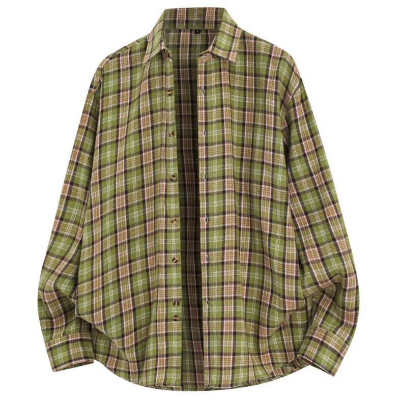 2026春季新款现货（跨境电商）四季款格子衬衫潮流宽松格纹衬衣，男装衬衫，星座1107