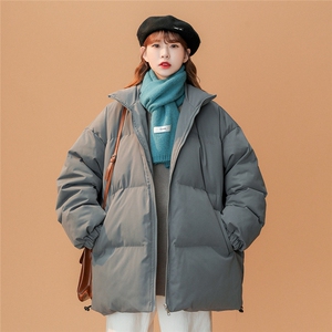 中性风22冬季字母印花立领简约棉衣宽松加厚棉服MY2024 P85控108图片