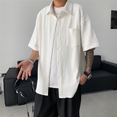 2025夏季新款夏季薄款肌理感短袖衬衫男日系，男装T恤，星座218-1（原230）
