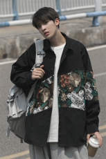 港风长袖衬衣男情侣大码M-5XL中性风刺绣潮长袖衬衫男CS9743P50，男装衬衫，星座227-7