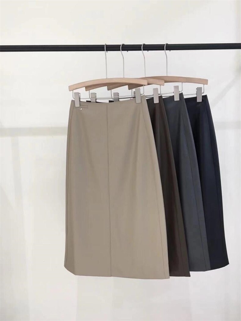 [现货]冬季新款 PU直身半身裙，面料采用环保PU皮革，女装半身裙，炽元素