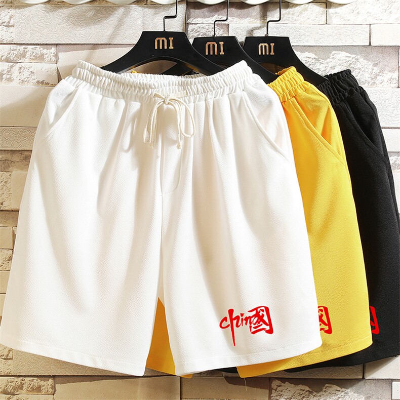 MK37276-P15冰丝短裤男士大码宽松休闲五分裤男运动中裤砖墙,男装休闲裤,电商A040A