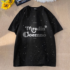 量大优供抖音视频支持得物配合二开美式满天星亮片短袖T恤MTX302，男装T恤，电商A486