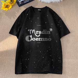 量大优供抖音视频 支持得物配合二开美式满天星亮片短袖T恤MTX302图片