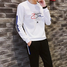 秋季新款长袖卫衣套装男两件套圆领刺绣运动休闲套装男TZ372，男装卫衣，电商A441
