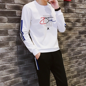 秋季新款长袖卫衣套装男两件套圆领刺绣运动休闲套装男 TZ372图片