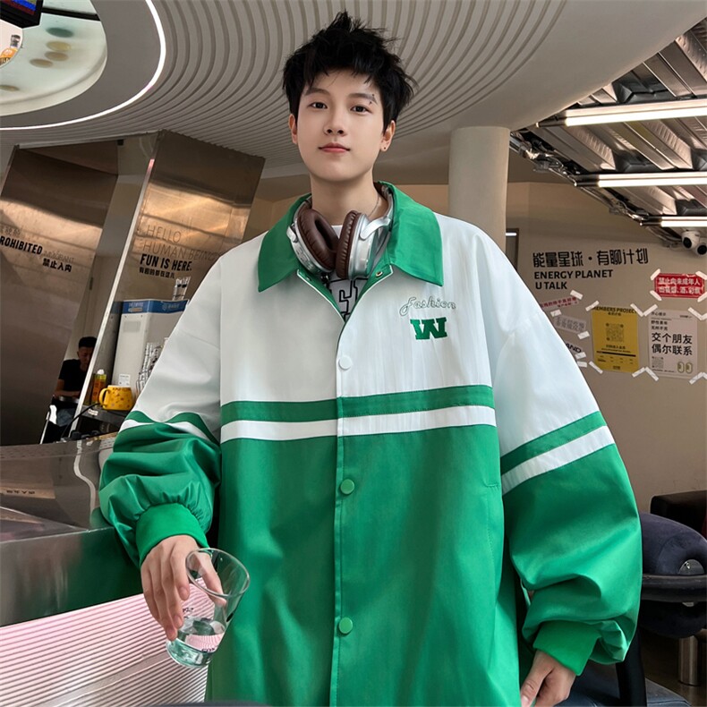 ！2023秋冬新款男士学院风夹克潮流撞色学生外套JKTJ001特P55,男装夹克,电商B220