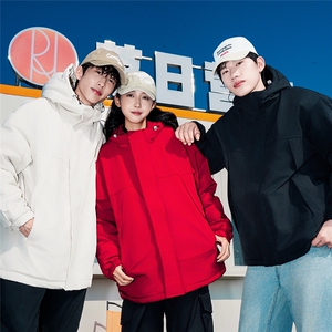 特批多模工装时尚保暖纯色连帽情侣棉服A247-MY380特批88图片