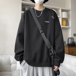 2024新款韩版宽松长袖上衣秋冬潮牌慵懒风圆领卫衣男W8029-P35