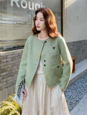 现货主推款2025新款小香风双面羊毛短外套，女装毛呢外套，丝露怡语