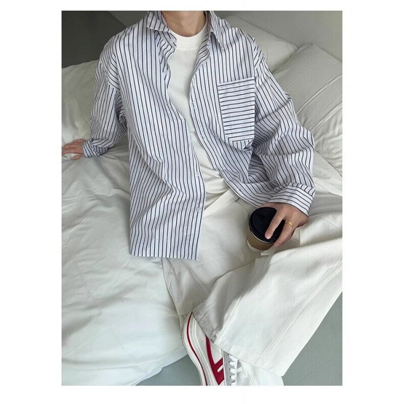 新款简约百搭老钱风复古薄款男女同款高质量1比1衬衫CS8802,男装衬衫,星座1116A（原606A-3）