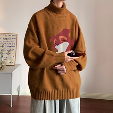 高质量！秋冬季高领毛衣男士加绒加厚翻领针织衫男毛衣FL95-P45，男装针织衫/毛衣，电商B367