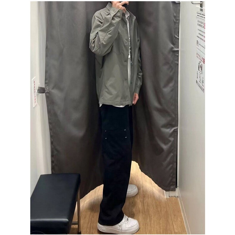 双膝伐木裤男生穿搭高级感杏色裤子直筒宽松休闲工装裤夏KD43，男装工装外套，星座1116A（原606A-3）